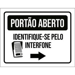 Kit 3 Placa Portão Averto Identifique-Se Interfone 36X46