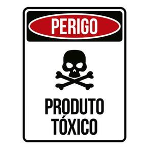 Kit 5 Placas Perigo Caveira Produto Tóxico 36X46