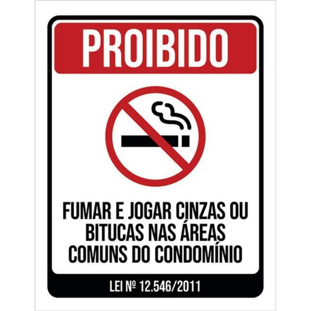 Kit 3 Placas De Proibido Fumar No Condomínio 36X46