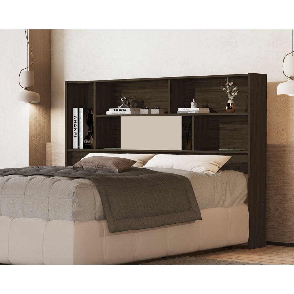 Cabeceira Olivia Para Cama Box Queen 158/160 Com Prateleiras