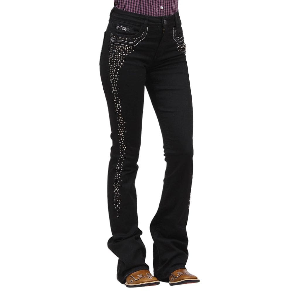Calça Jeans Preta Feminina Boot Cut com Elastano Tassa 34075