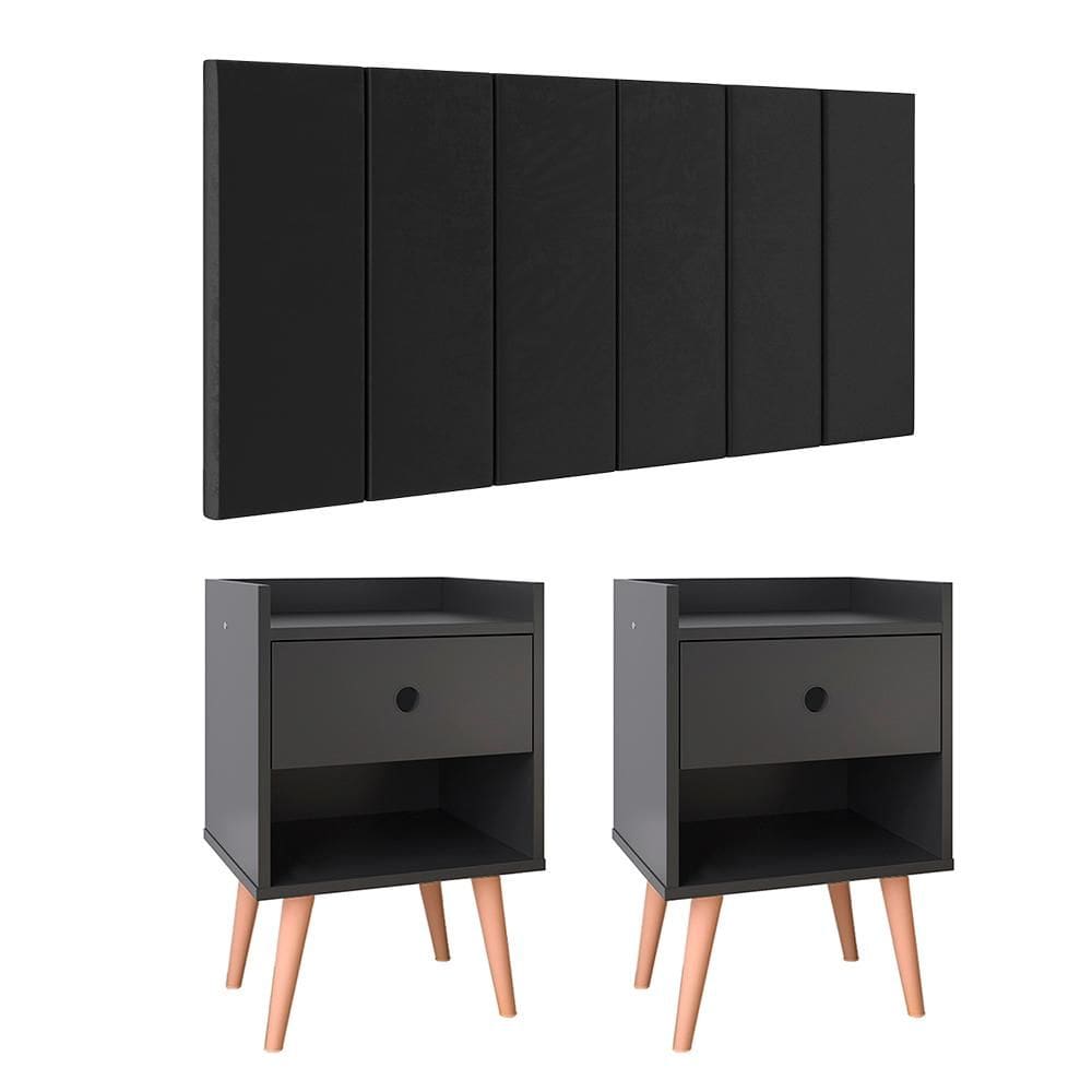 Kit 2 Mesinhas Apoio Decore Nicho Pés Retrô Cabeceira Suspensa Júlia Cama Box King 1,95 - Lojas RPM