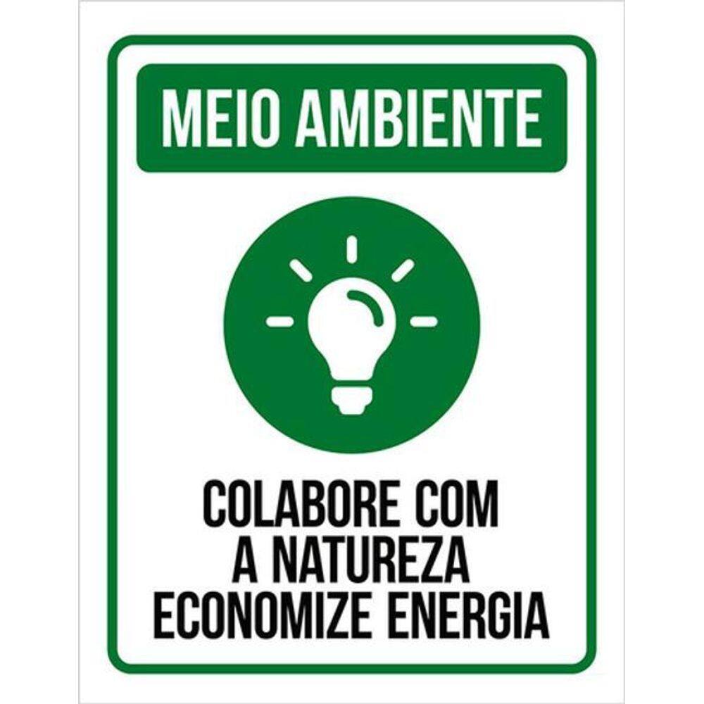 Kit 10 Placas Meio Ambiente Colabore Natureza Energia 36X46