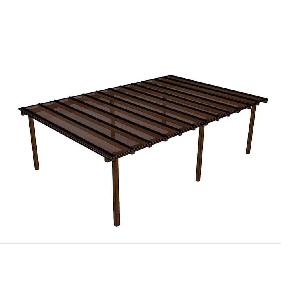 Kit Policarbonato Bronze 6mm 8,00m X 2,00m - Perfis Naturais