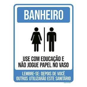 Kit 3 Placas Banheiro Use Com Educação 36X46
