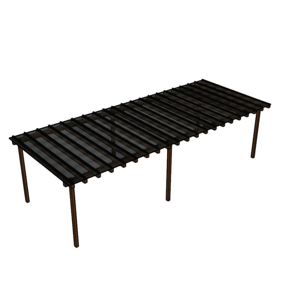 Kit Policarbonato Fume 4mm 12,00m X 6,00m - Perfis Naturais