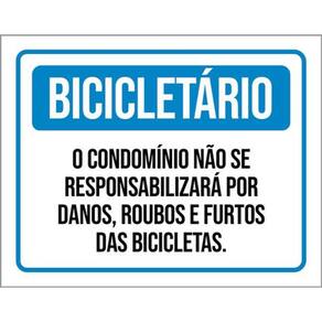 Kit 3 Placa Bicicletário Condomínio Roubos Furtos 36X46
