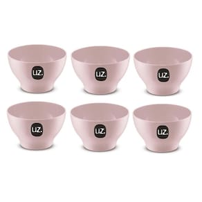 Kit Com 6 Cumbucas Tigelas 500Ml Plástico Atóxico Uz Rosa