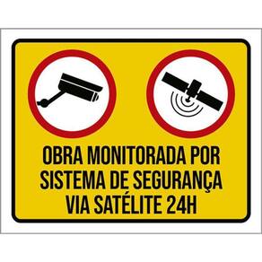 Kit 10 Placas Obra Monitorada Sistema Segurança 36X46