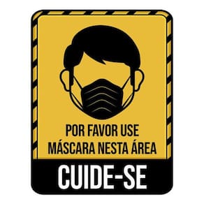 Kit 10 Placas Por Favor Máscara Nesta Área 36X46