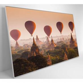 Quadro Decorativo Balões Sobre Bagan Mianmar Medidas 40x60 Cm Tipo De Impressão Vidro Acrílico