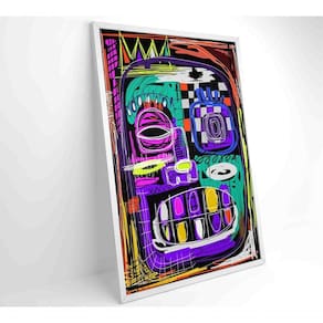 Quadro Ilustração De Rosto Abstrato Medidas 80x120 Cm Impressão Adesivo Fotográfico