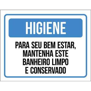 Kit 3 Placa Higiene Mantenha Banheiro Limpo Organizado 36X46