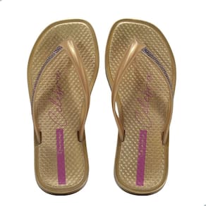 Chinelo Ipanema Celebra Bege/Ouro/Violeta