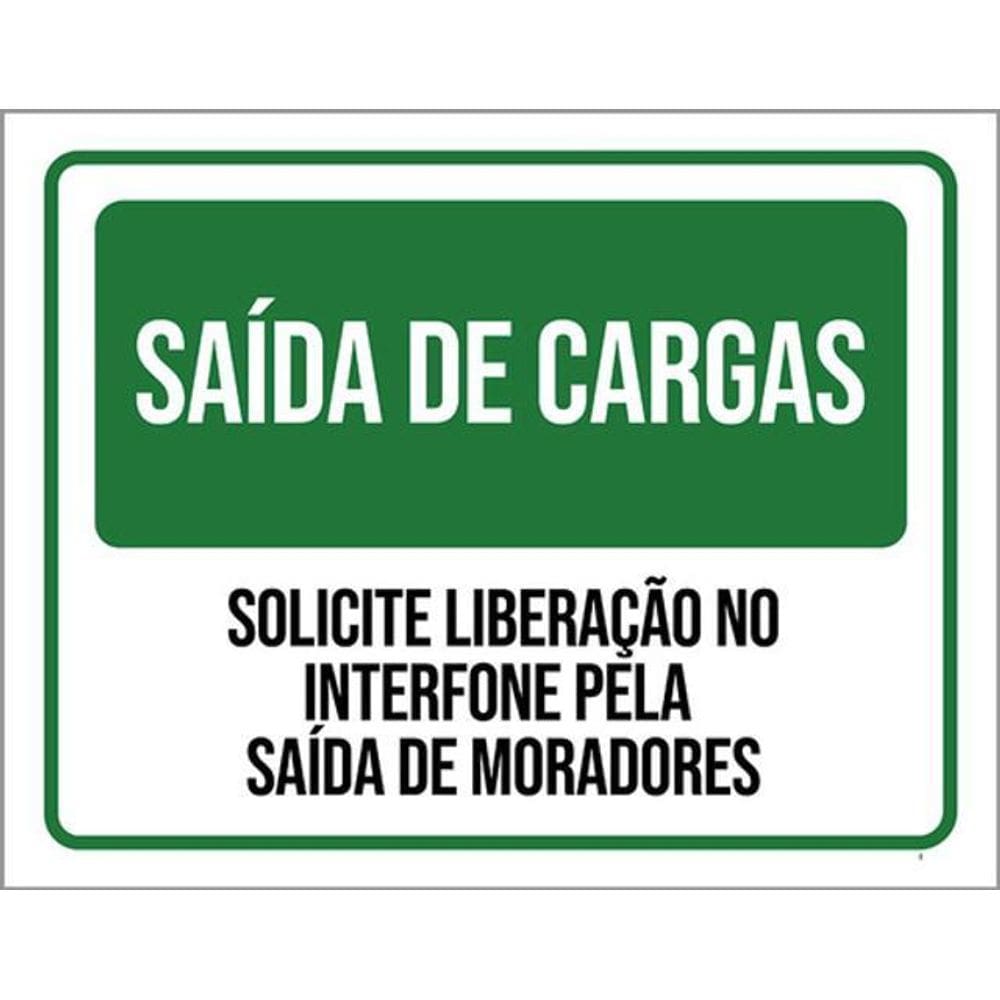 Kit 3 Placas Saída Cargas Liberação No Interfone 36X46