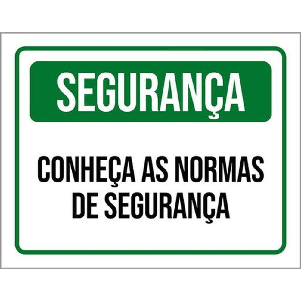 Kit 3 Placas De Segurança Conheça As Normas 36X46
