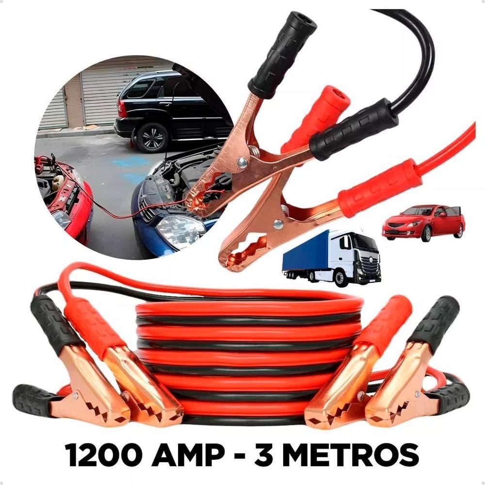 Cabo Chupeta 1200Amp Automotivo Para Transferência De Carga