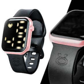 Relógio Feminino Digital Preto E Rosa Pulseira Ajustável - Orizom Maria