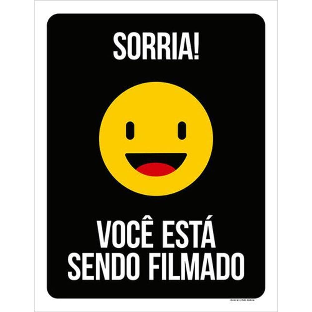Kit 3 Placas Sorria Você Está Sendo Filmado 36X46