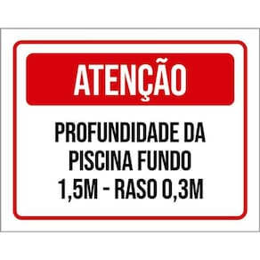 Kit 3 Placas Profundidade Piscina Fundo 36X46