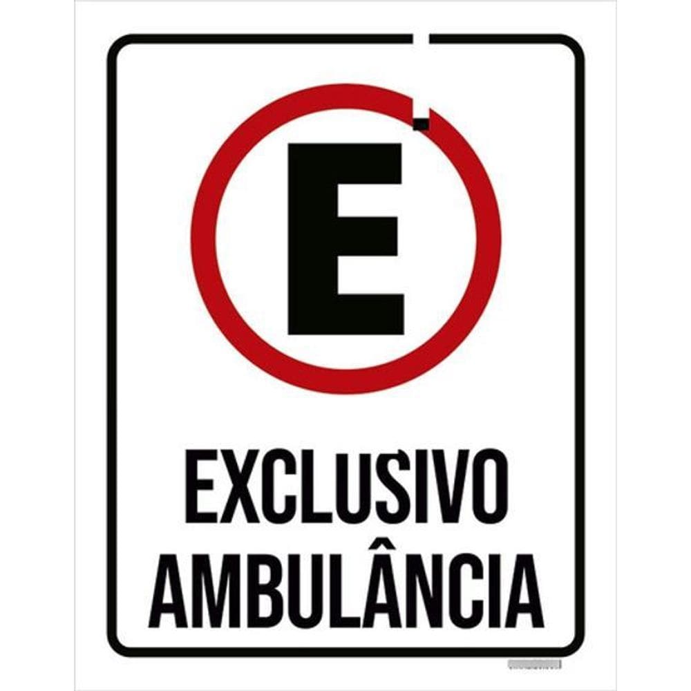 Kit 3 Placas Uso Exclusivo Ambulância 36X46