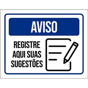 Kit 5 Placas Aviso Registre Aqui Suas Sugestões 36X46