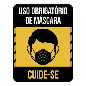 Kit 10 Placas Cuide-Se Obrigatório Máscara 36X46