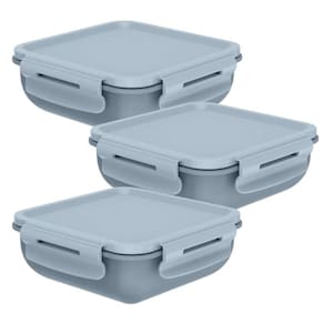 Kit 3 Marmitas Hermética Pote Alimentos 500Ml Ou - Rosa