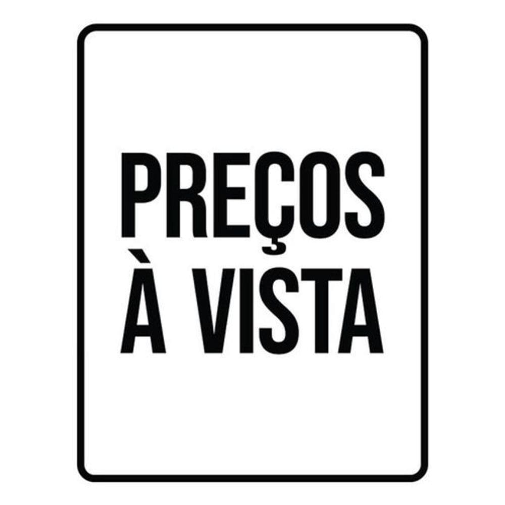 Kit 10 Placas Preços À Vista Preta 36X46