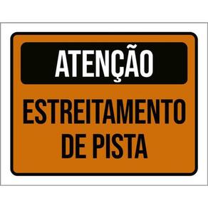 Kit 10 Placas Atenção Estreitamento Pista 36X46