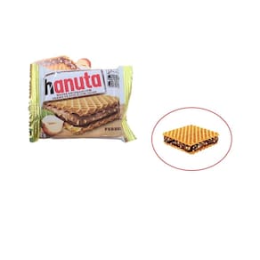 Biscoito Waffle Hanuta Ferrero 12 Unid. 22g | Avelãs e Cacau