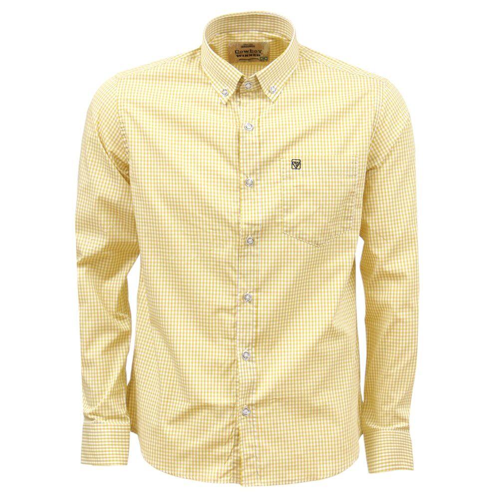 Camisa Masculina Manga Longa Xadrez Amarelo | Casas Bahia