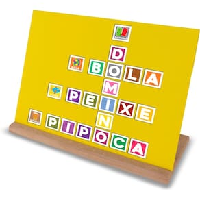 Brinquedo Infantil Magnético Alfabeto 80 Peças Jogo Didático em Madeira Criança +4 Anos - NIG BRINQUEDOS