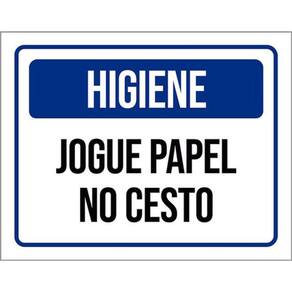 Kit 3 Placas Higiene Jogue Papel No Cesto 36X46