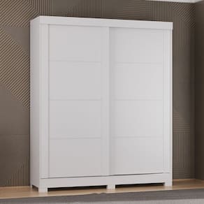 Guarda-Roupa Solteiro Montana 2 Portas 2 Gavetas Branco Brilho - Atualle Móveis