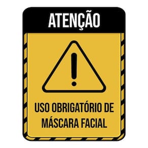 Kit 10 Placas Obrigatório Máscara Facial 36X46