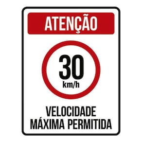 Kit 3 Placas Velocidade Máxima 30Km Máximo 36X46