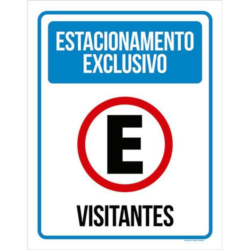 Kit 3 Placas Estacionamento Exclusivo Visitantes 36X46