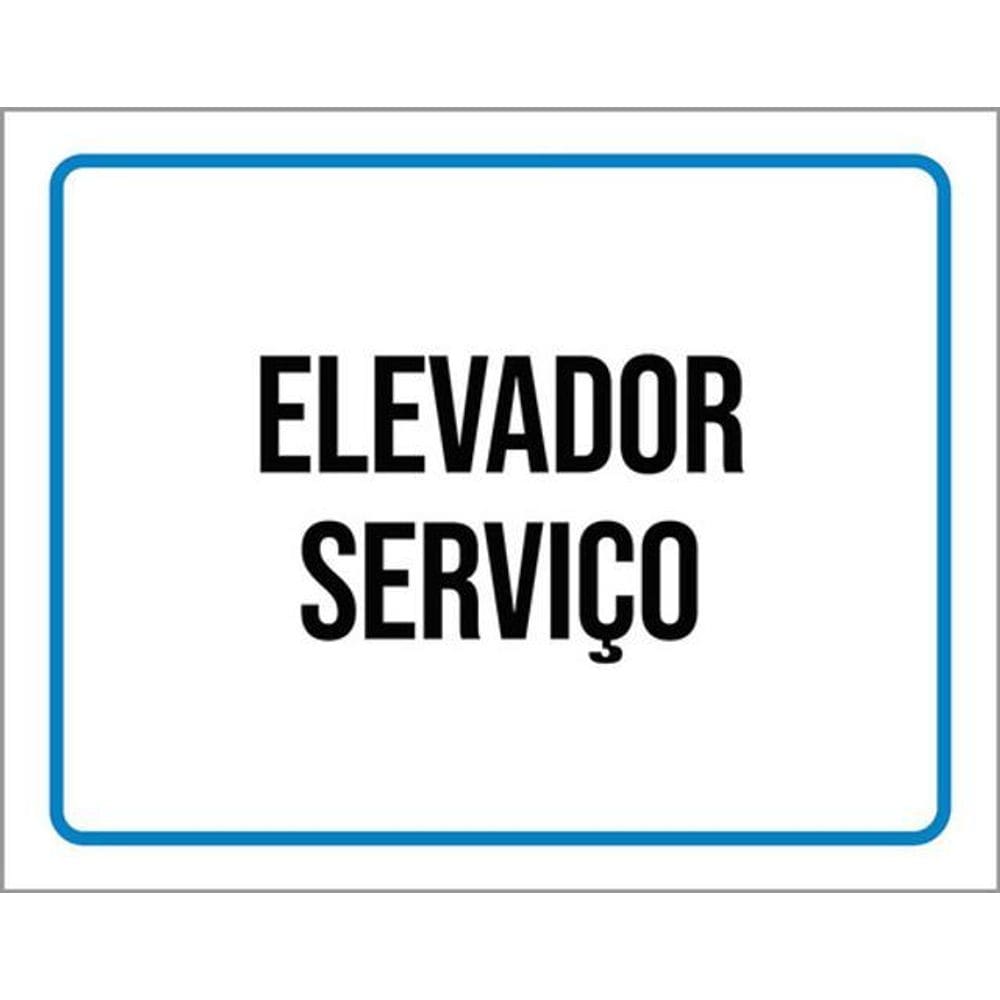 Kit 5 Placas Ambiente Setor Elevador Serviço 36X46