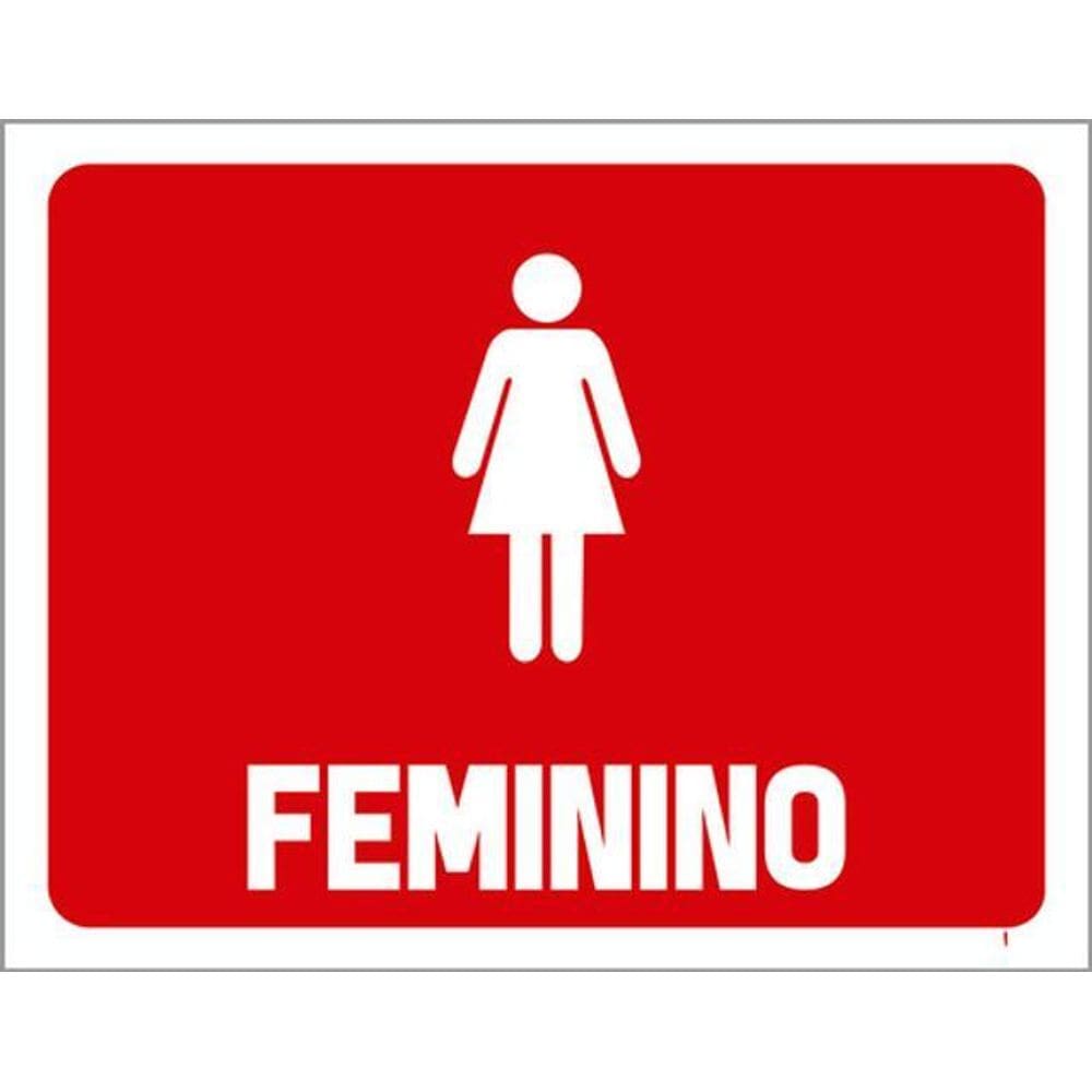 Kit 10 Placas Horizontal Banheiro Feminino 36X46