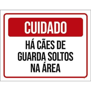 Kit 10 Placas De Cuidado Cães Guarda Soltos Área 36X46
