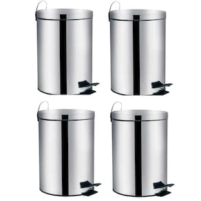 Kit 4 Lixeiras Cesto Lixo Inox Banheiro Cozinha 3 Litros Mor