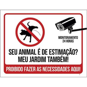 Kit 10 Placa Animal Estimação Jardim Fazer Coco 36X46