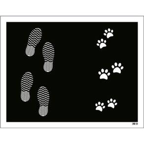 Kit 10 Placas Pegadas E Patinhas Preta Ml2776 36X46