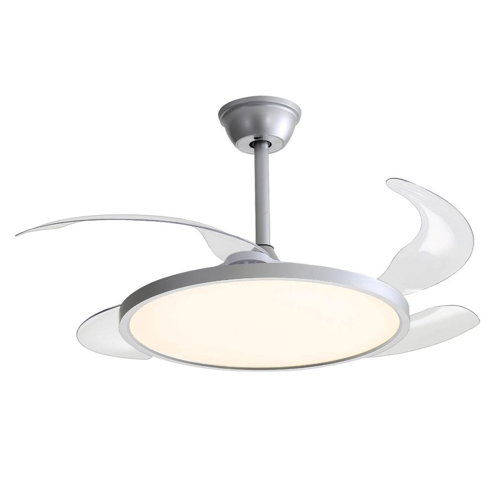 Ventilador De Teto Aliseu Lótus Bivolt Prata Controle Remoto
