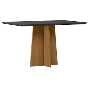 Mesa de Jantar Anitta 135X90 cm com Vidro Ype Preto - New Ceval