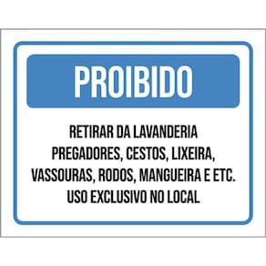 Kit 3 Placa Retirar Lavanderia Pregadores Cestos 36X46