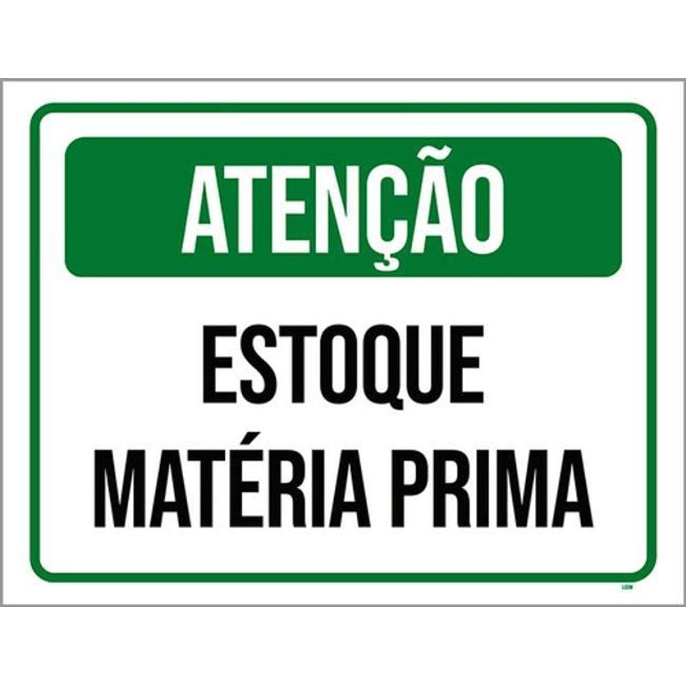 Kit 10 Placas Atenção Estoque Matéria Prima 36X46