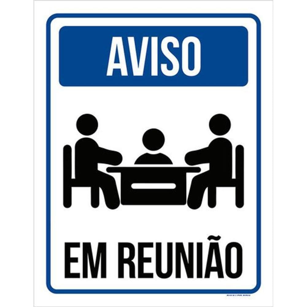 Kit 10 Placas De Aviso Sala Em Reunião 36X46