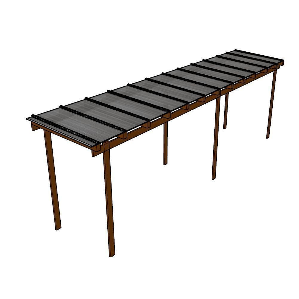 Kit Policarbonato Cinza Refletivo 6mm 8,00m X 1,50m - Perfis Naturais